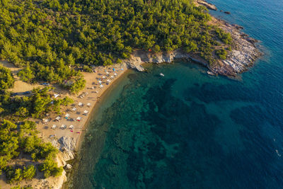 High angle view of sea shore