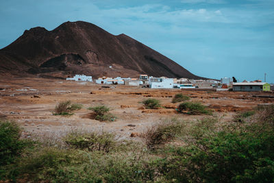 Scenic view of desert against sky