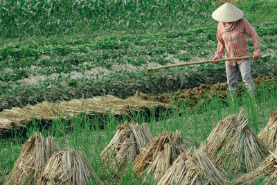 Man farming on field 