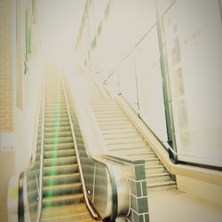 View of escalator in building