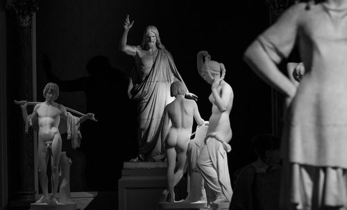 Statue of people in museum