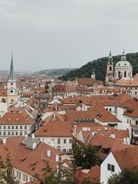 Aerial view of townscape against sky