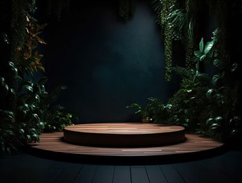 Rear view of woman standing by plants