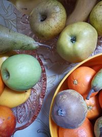 High angle view of apples