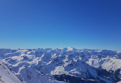 Snow-covered mountain landscape in the kaprun ski area austrian alps