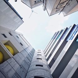 Low angle view of skyscrapers against sky