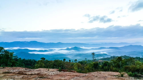 Scenic view of mountains against sky