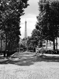 View of tower in city