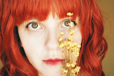 Close-up portrait of woman with eyes closed