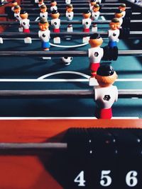 Close-up of foosball