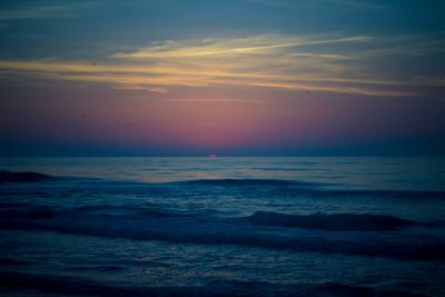 Scenic view of sea at sunset