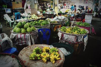 Fruits for sale at market stall