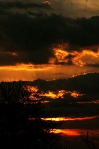 Scenic view of dramatic sky during sunset