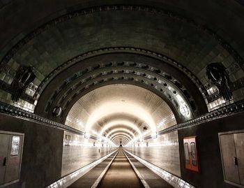 View of illuminated tunnel