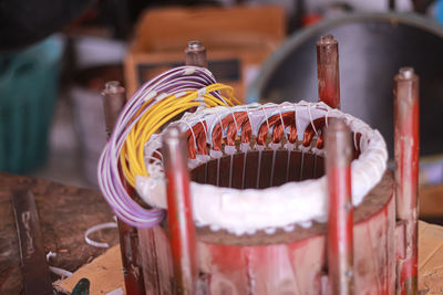 Close-up of cupcakes on table