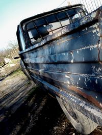 Old boat in sea