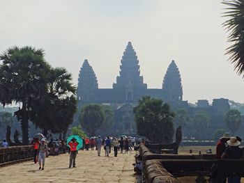 Tourists in front of temple