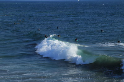 View of waves in sea