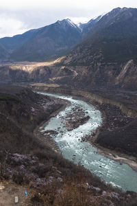 High angle view of landscape against sky