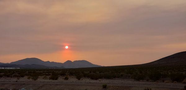 Scenic view of landscape against sky during sunset