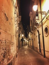 Narrow alley along buildings