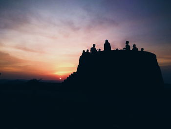 Silhouette landscape at sunset