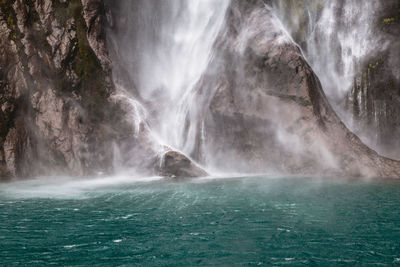Scenic view of waterfall