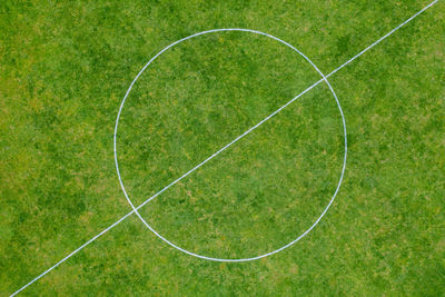 Aerial view of soccer field