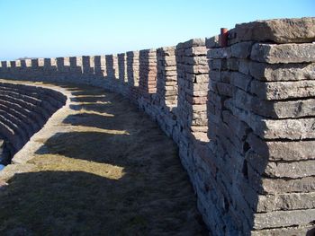 View of old ruin building against sky