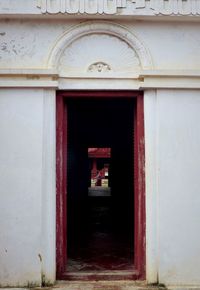 Closed door of building