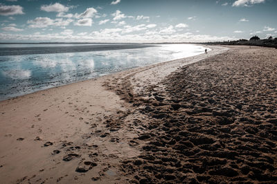 Scenic view of beach against sky