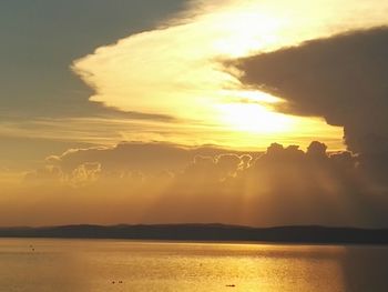 Scenic view of sunset over sea