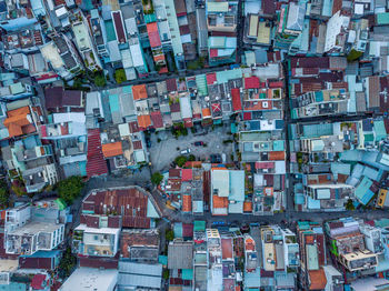 Aerial view of houses in city