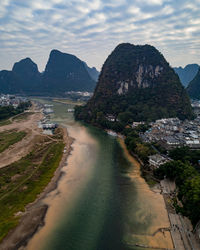 Scenic view of mountains against sky