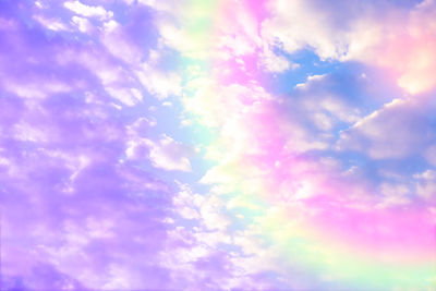 Low angle view of rainbow in sky