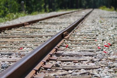 Close-up of railroad track