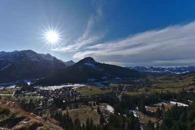 Scenic view of mountains against sky