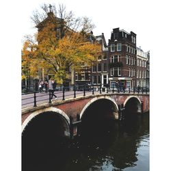 Bridge over canal in city