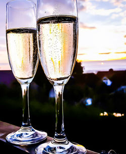 Close-up of wine glass on table