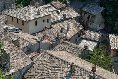 High angle view of houses