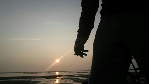 Scenic view of sea at sunset