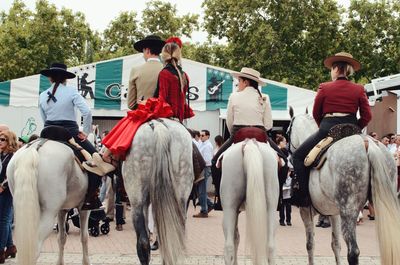 Group of people riding horses