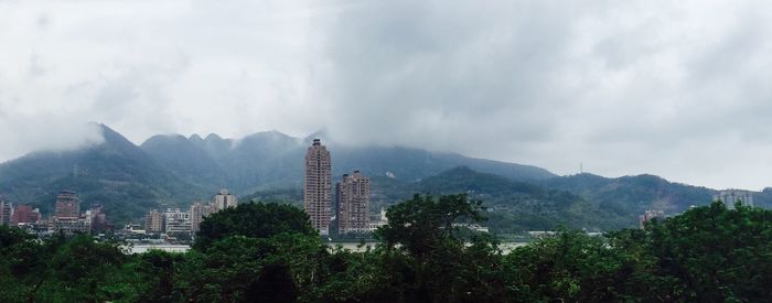 Panoramic view of cityscape against sky