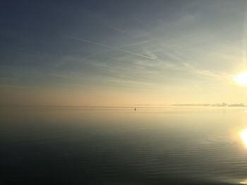 Scenic view of sea at sunset