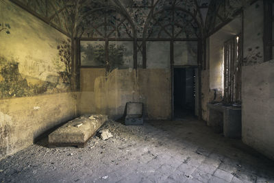 Interior of abandoned building