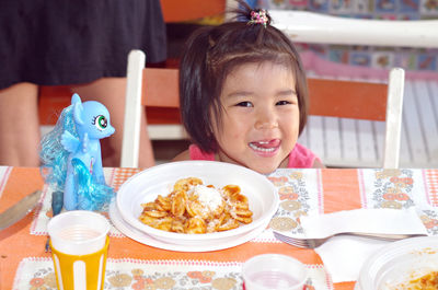 Portrait of a girl in restaurant