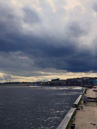 View of road against cloudy sky