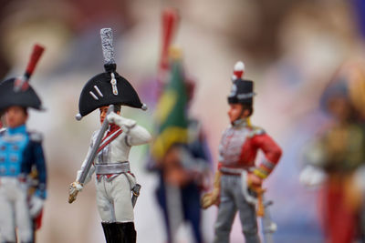 Soldier figurines on table