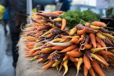 Close-up of vegetables for sale in market