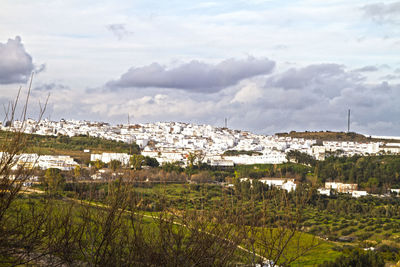 View of townscape against sky